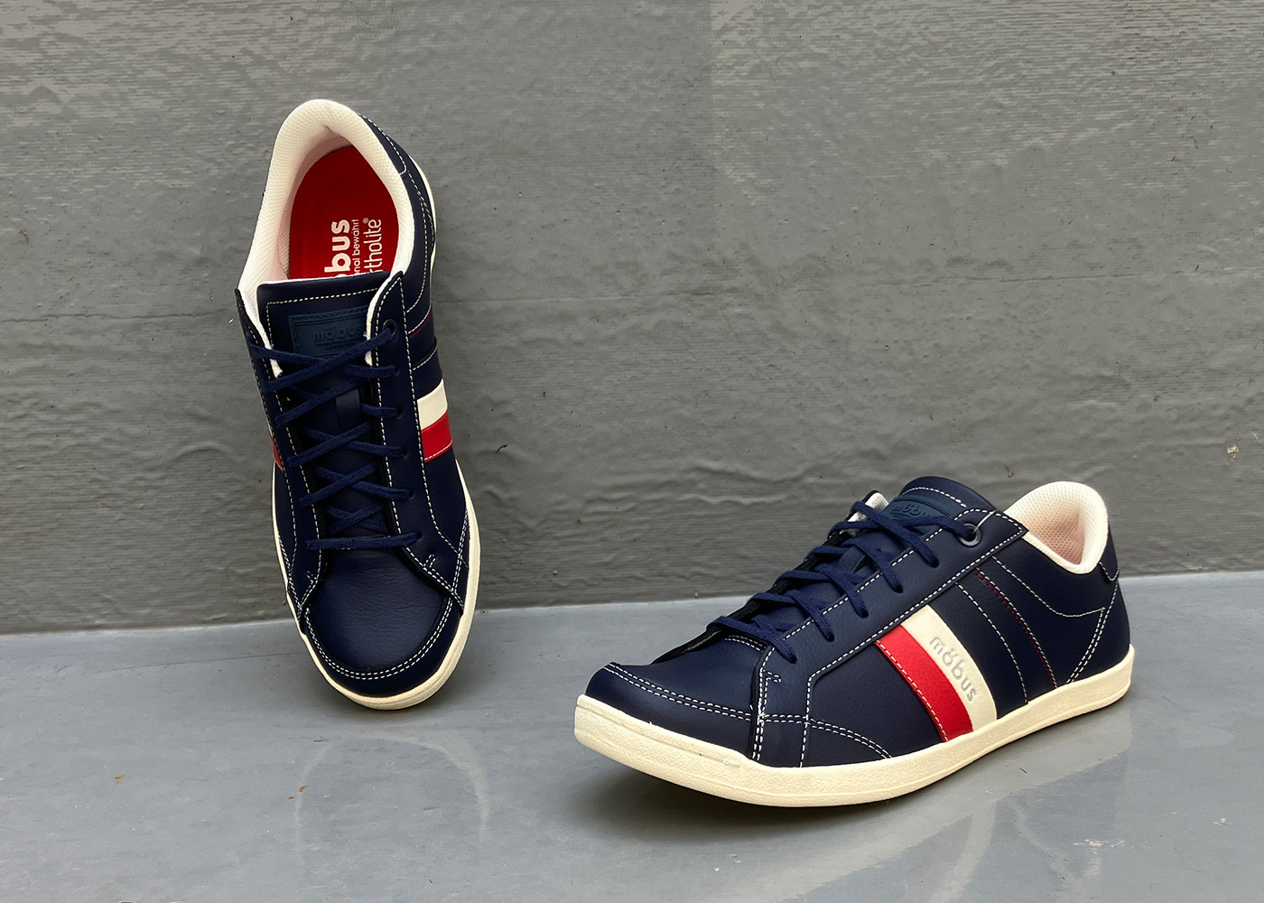 モーブス オリジナル スニーカー mobus ORIGINAL NEWHAREN ニューハーレン 定番 メンズ 靴 ローカット レザースニーカー  NAVY/FRANCE