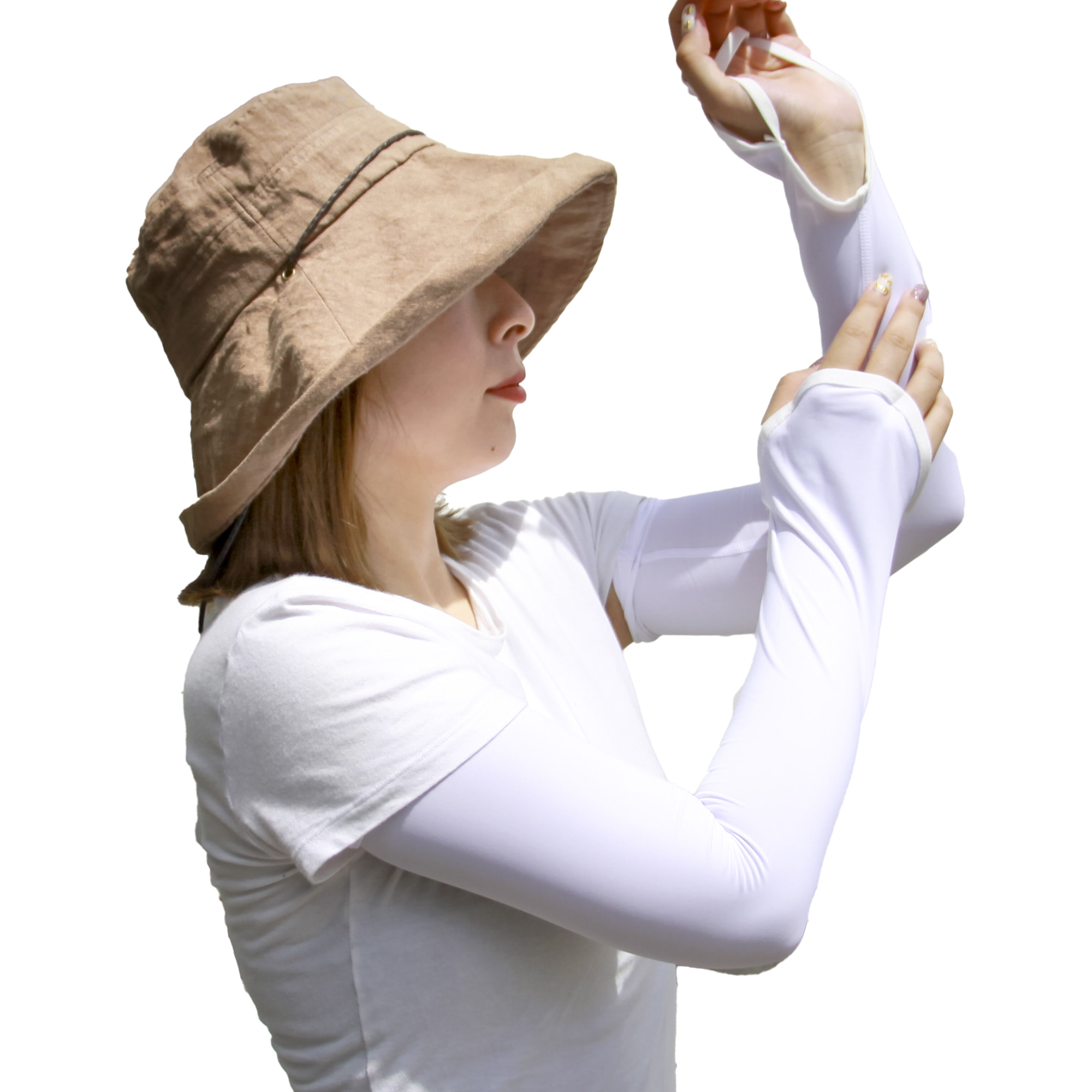 アームカバー uv 冷感 ロング 手の甲 接触冷感 紫外線対策 日焼け対策 ひんやり UV手袋 ラッシュガード 伸縮生 無地 アウトドア 暑さ対策 洗える 速乾「meru1」｜toptrend｜02