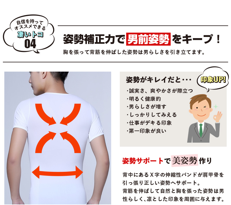 消臭汗取り 加圧シャツ 脇汗パッド付き 吸汗速乾 加圧 Tシャツ Vネック 加圧インナー メンズ 防臭 抗菌 筋トレ トレーニング 着圧 腹筋 姿勢 筋肉「meru」 | ブランド登録なし | 13