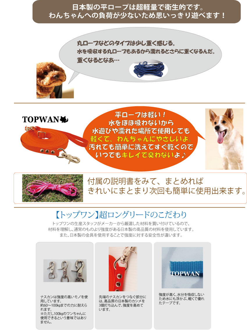 TOPWANの小型犬ロングリード