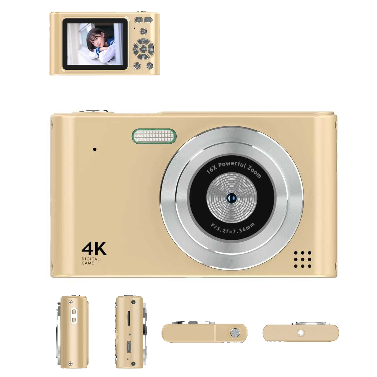 デジタルカメラ 4K 4800万画素 高画質 キッズカメラ 修学旅行 子供向け 