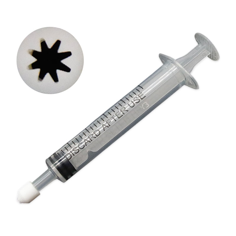 ミニチュア デコ ツール ホイップ用 注射器 絞り口付き : ココロネイル