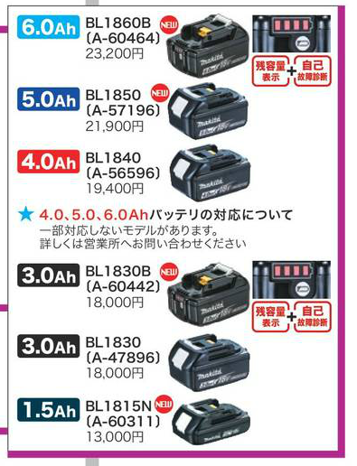 マキタ 純正 18V 6.0Aバッテリ BL1860B（国内正規品） : bl1860b : とら吉 - 通販 - Yahoo!ショッピング