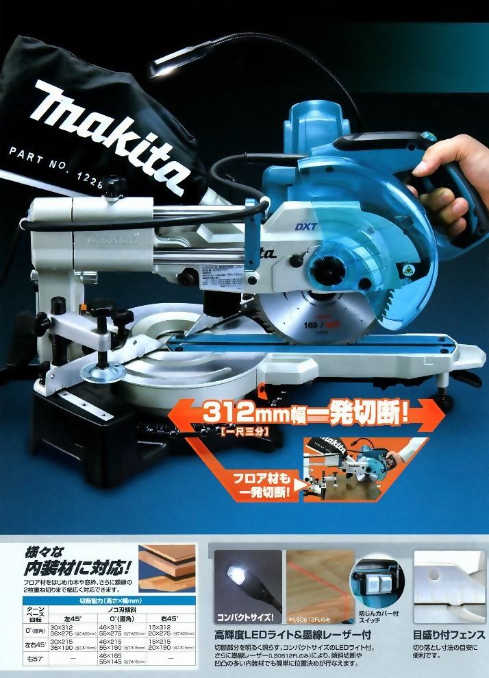 マキタ マキタ 165mmスライドマルノコ LS0612FL : とら吉 - 通販