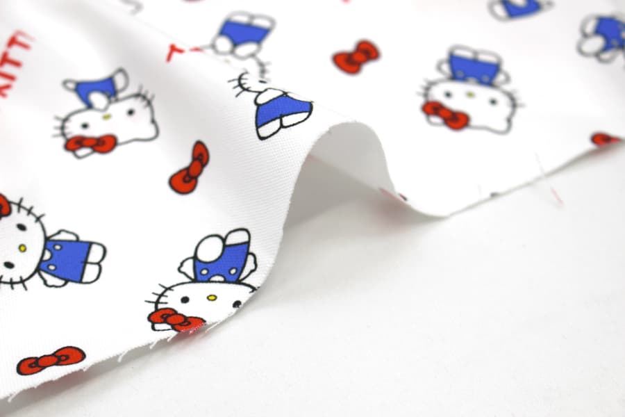 生地 布 ハローキティ KTベーシックリボン WO ホワイト HELLO KITTY