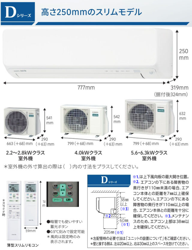 ノクリア nocria Dシリーズ ルームエアコン 冷房/暖房：10畳程度 株式