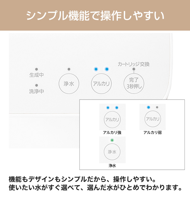 Panasonic（パナソニック） シンプルタイプ アルカリイオン整水器 除去