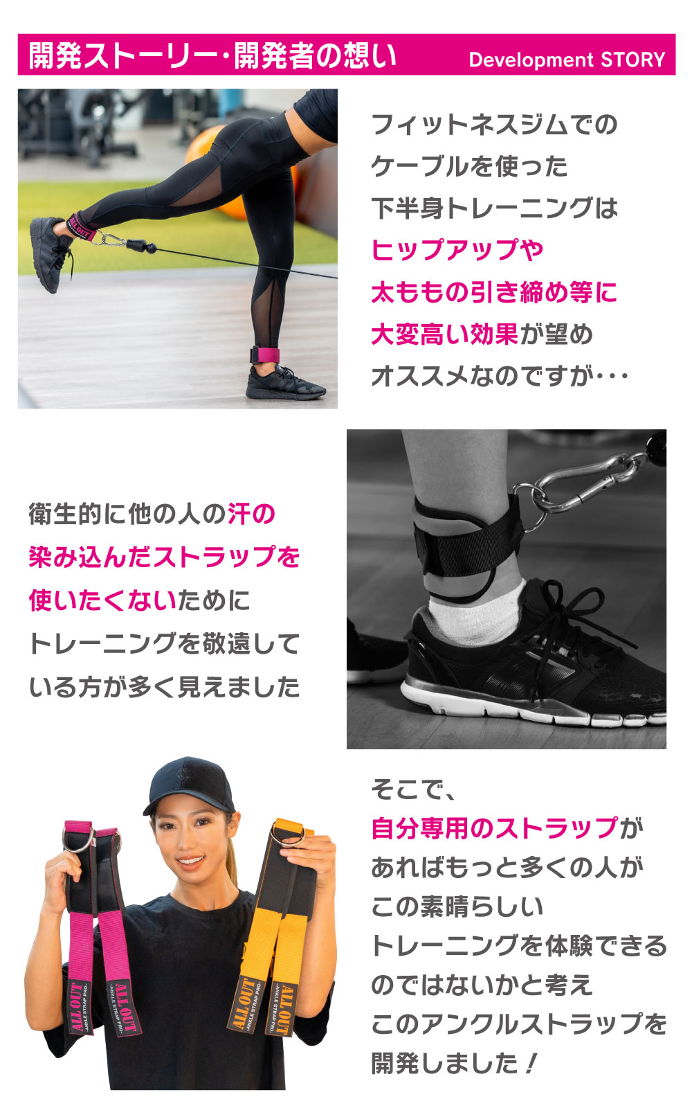 ALLOUT公式 アンクルストラップ ヒップアップ キックバック ヒップトレーニング ポイント利用 爆買 関連画像5