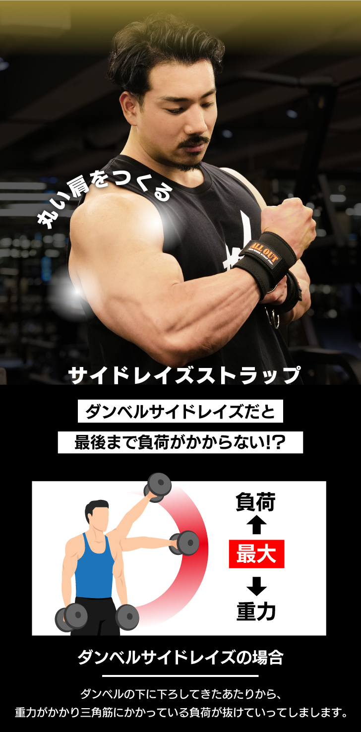ALL OUT 公式 オールアウト サイドレイズストラップ 肩トレ 筋