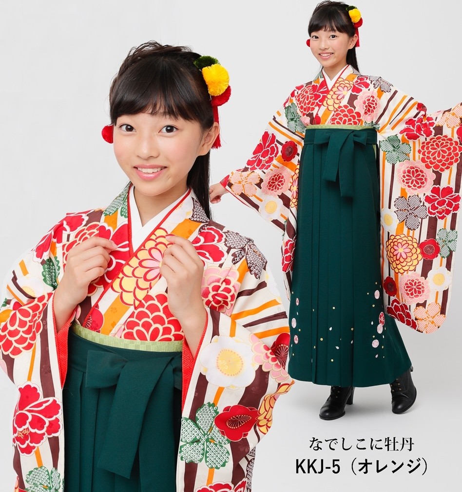 二尺袖着物 長襦袢の2点セット きもの 袴 女の子 Sサイズ 袴