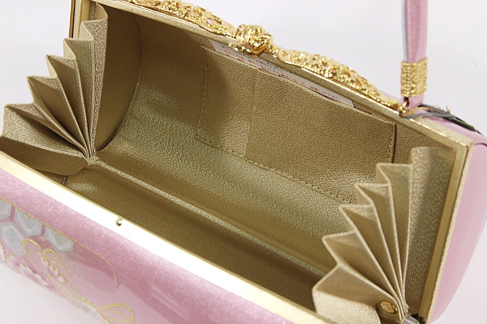 草履バッグセット ピンク×白×金 草履24.0cm 着物 おしゃれ セット set