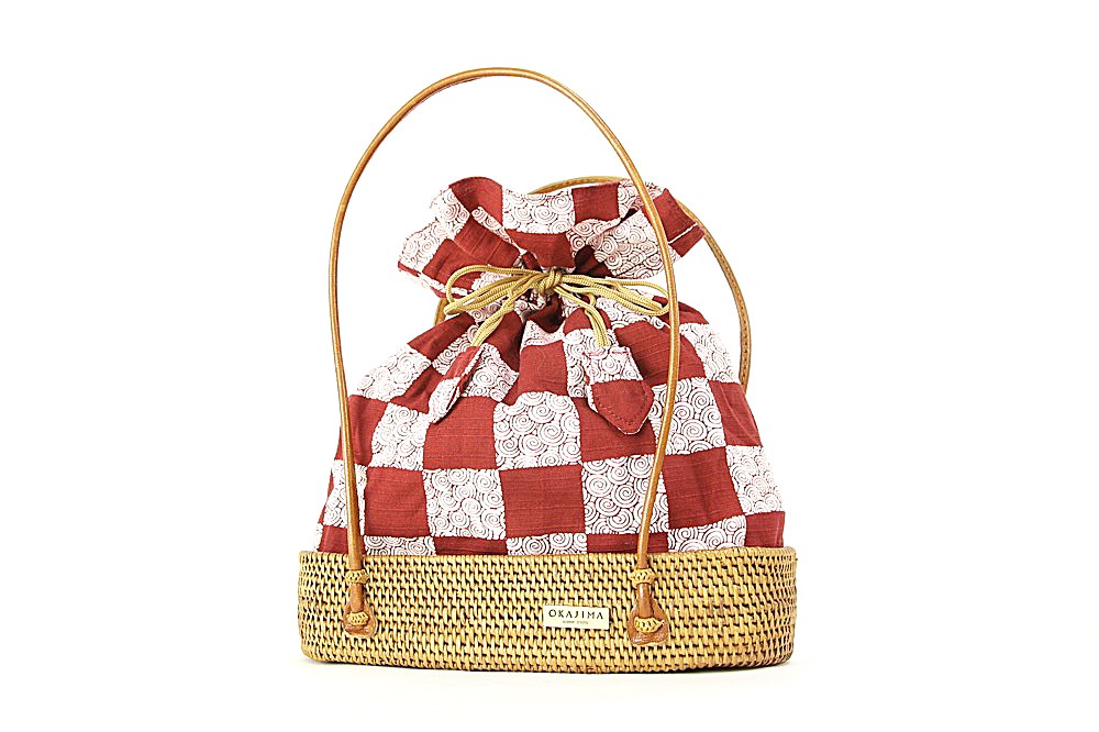 茶×えんじ（市松）