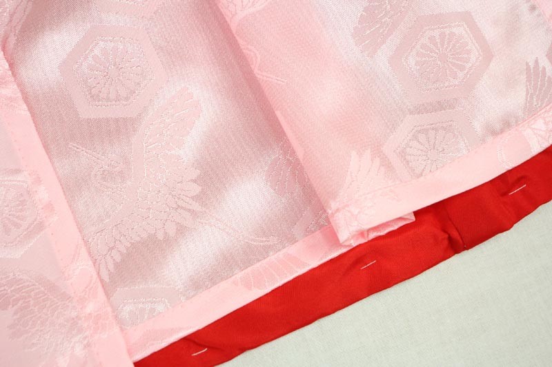 七五三 三歳 着物 被布 正絹 被布セット 赤×白 3才 女の子 着物セット