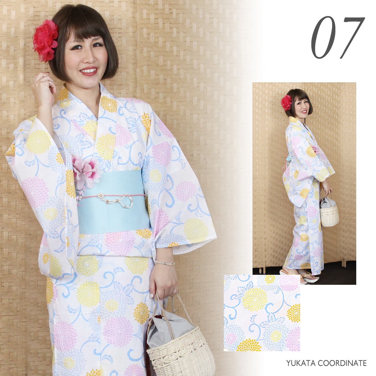 浴衣 レディース 可 平織り フリーサイズ ゆかた 綿100% yukata kis-a