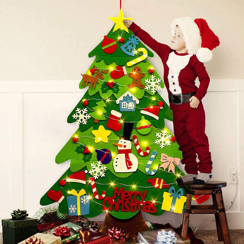 クリスマスツリー フェルト 壁掛け クリスマス 布 タペストリー 手作り