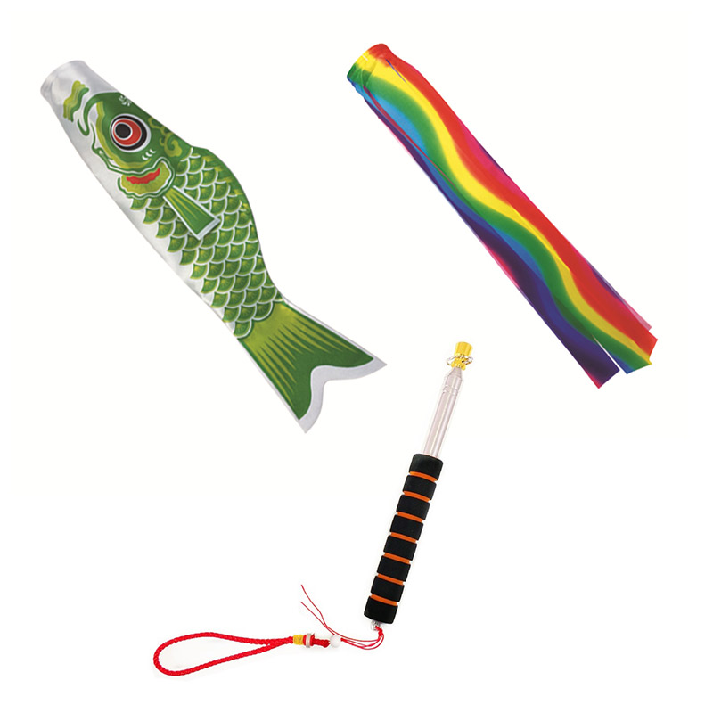 鯉のぼり 3セット鯉1匹1.2m+五色吹流し1.0m+2m伸縮ポール こいのぼり