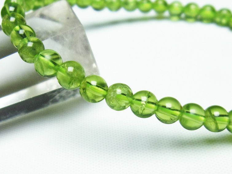 ڥɥå ֥쥹å 5mm ʪ 8  Peridot Bracelet  [M 1/10] 111-19141