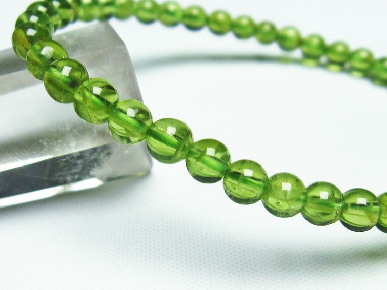 ڥɥå ֥쥹å 5mm ʪ 8  Peridot Bracelet  [M 1/10] 111-19162