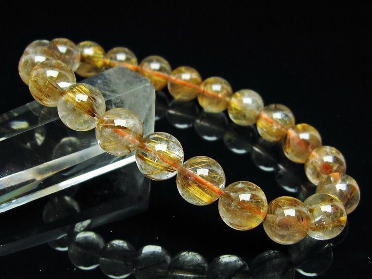 륯 ֥쥹å 9mm  ɥ Rutilated Quartz  ǥ ʪ  111-33020