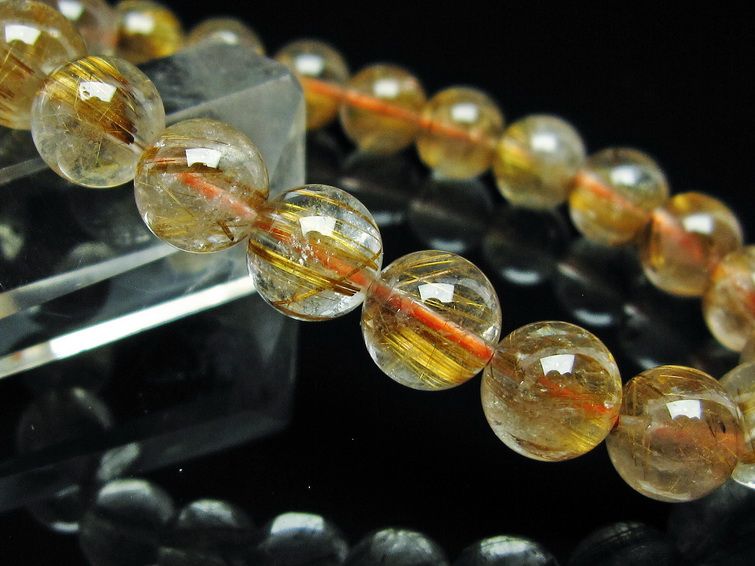 륯 ֥쥹å 9mm  ɥ Rutilated Quartz  ǥ ʪ  111-33020