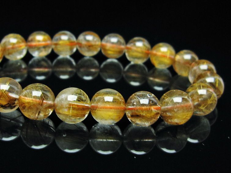 륯 ֥쥹å 9mm  ɥ Rutilated Quartz  ǥ ʪ  111-33020