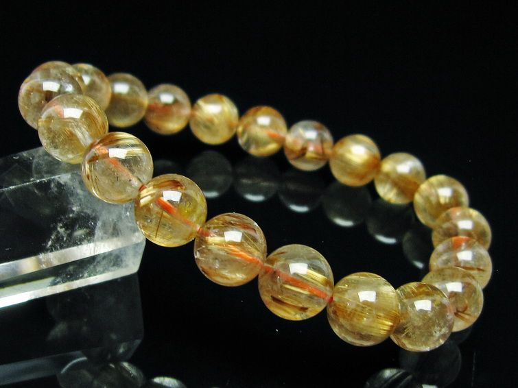  륯 ֥쥹å 9mm  ɥ Rutilated Quartz  ǥ ʪ  111-33137