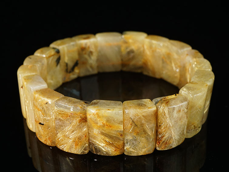 ⭐︎【天然】ゴールドタイチンルチル クォーツ ブレスレット バングル 13mm タイチンルチルクォーツ バングル ルチルクォーツ 一点物 [送料無料