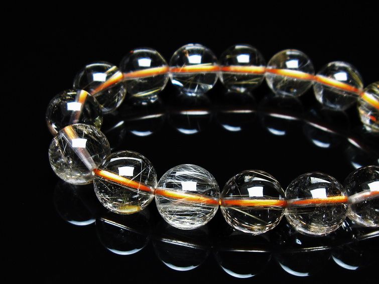 タイチンルチルクォーツ ブレスレット 13mm 一点物 メール便可 [M便 1