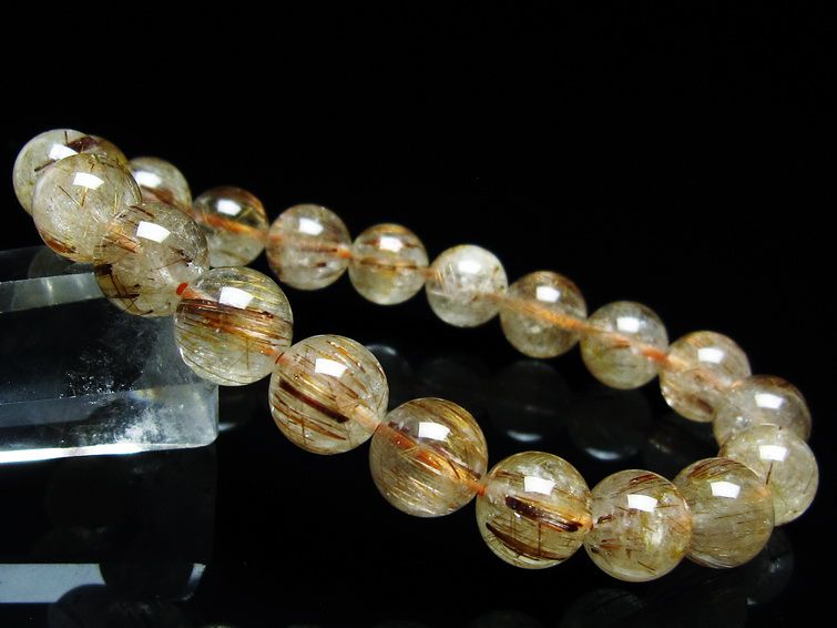 キャッツアイルチルクォーツ ブレスレット 10mm ルチルクォーツ ブレス