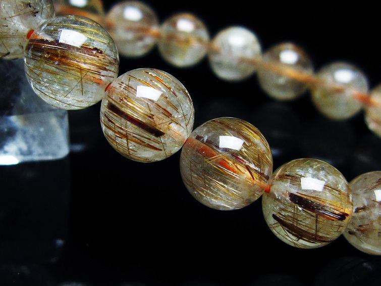 キャッツアイルチルクォーツ ブレスレット 10mm ルチルクォーツ ブレス