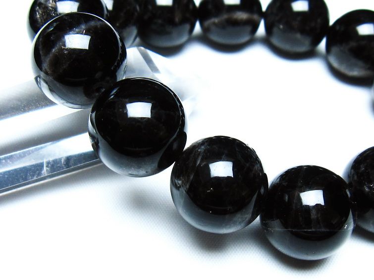 モリオン 黒水晶 ブレスレット 18mm 一点物 メール便送料無料 111