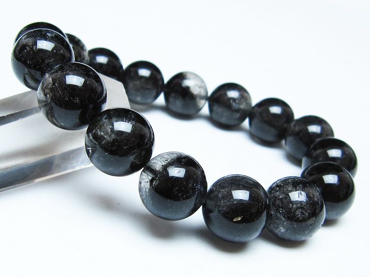 ブラックルチルクォーツ ブレスレット 13mm ブラックトルマリン トル