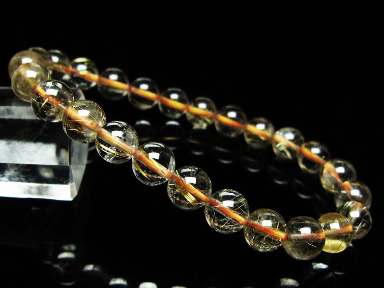 ルチルクォーツ ブレスレット 7mm タイチンルチルクォーツ