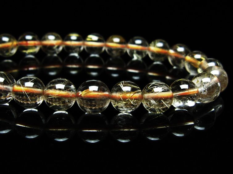 ルチルクォーツ ブレスレット 7mm タイチンルチルクォーツ