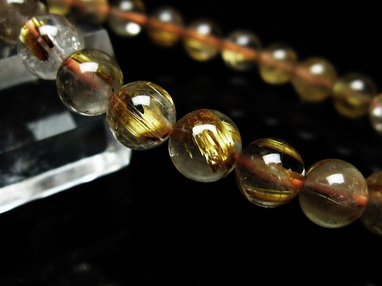 ルチルクォーツ ブレスレット 7mm タイチンルチルクォーツ