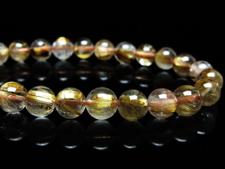 ルチルクォーツ ブレスレット 7mm タイチンルチルクォーツ