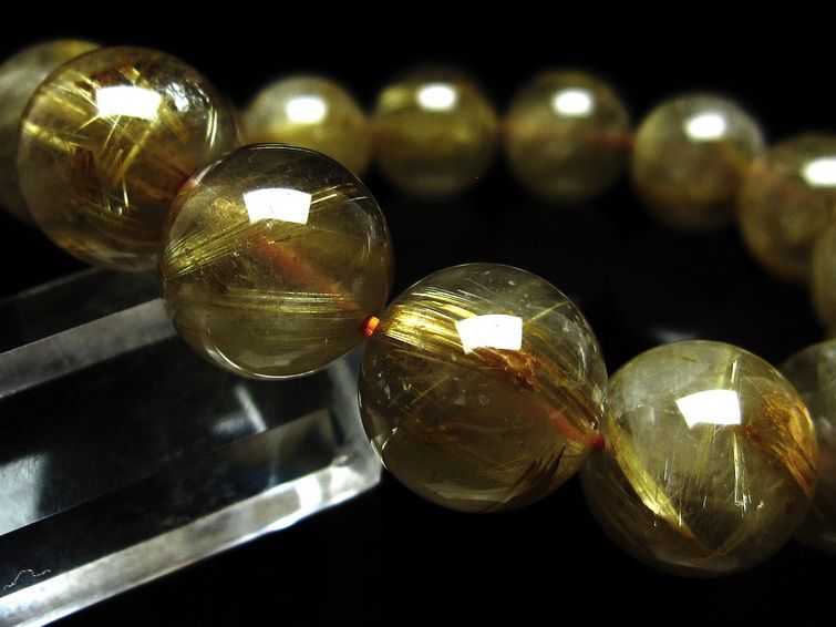 ルチルクォーツ ブレスレット 14mm タイチンルチルクォーツ