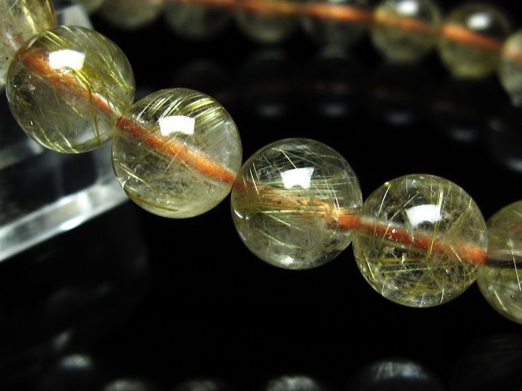 ルチルクォーツ ブレスレット 9mm タイチンルチルクォーツ