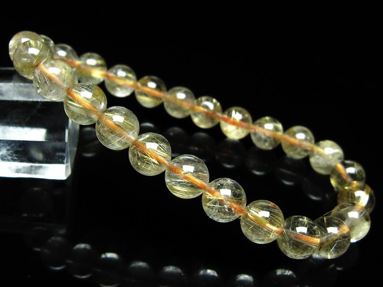 ルチルクォーツ ブレスレット 7mm タイチンルチルクォーツ