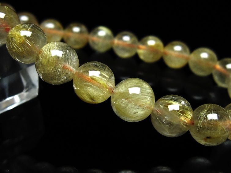ルチルクォーツ ブレスレット 8mm タイチンルチルクォーツ