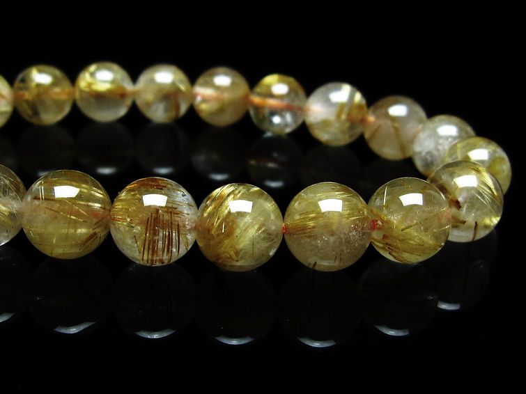 タイチンルチルクォーツ　ブレスレット　9mm 17cm タイチンルチルクオーツブレスレット 9mm玉 17cmの通販 by DD shop｜ラクマ