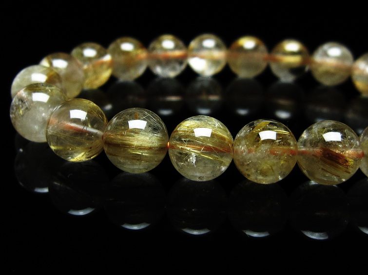 ルチルクォーツ ブレスレット 9mm タイチンルチルクォーツ