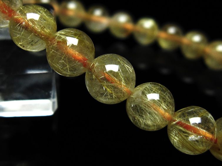 ルチルクォーツ ブレスレット 7mm タイチンルチルクォーツ