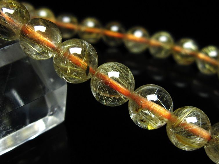 ルチルクォーツ ブレスレット 7mm タイチンルチルクォーツ