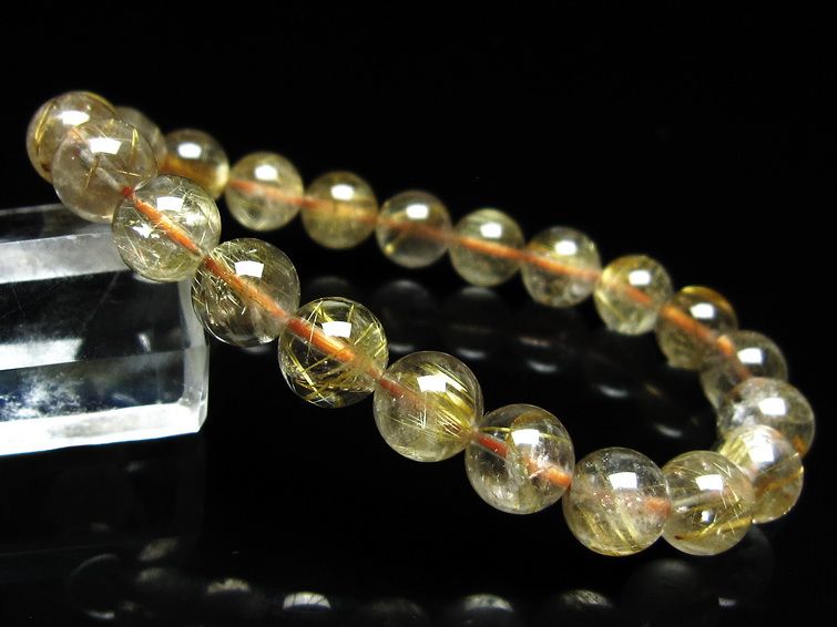 ルチルクォーツ ブレスレット 9mm タイチンルチル メール便可 [M便 1