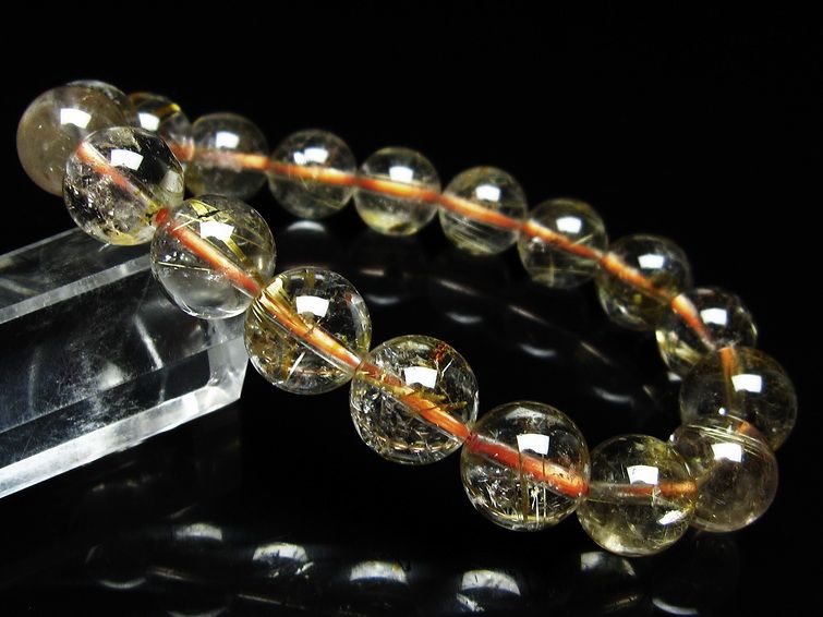 タイチンルチル ブレスレット【約11mm/17cm】 ルチルクォーツ ブレスレット 11mm タイチンルチル メール便可 [M便 1