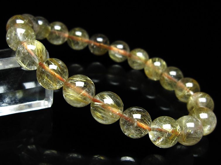 ルチルクォーツ ブレスレット 9mm タイチンルチル メール便可 [M便 1