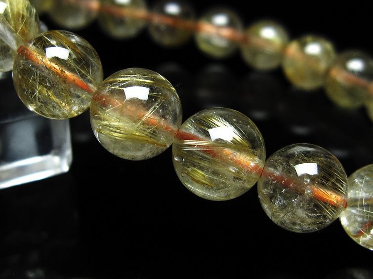 ルチルクォーツ ブレスレット 9mm タイチンルチル メール便可 [M便 1