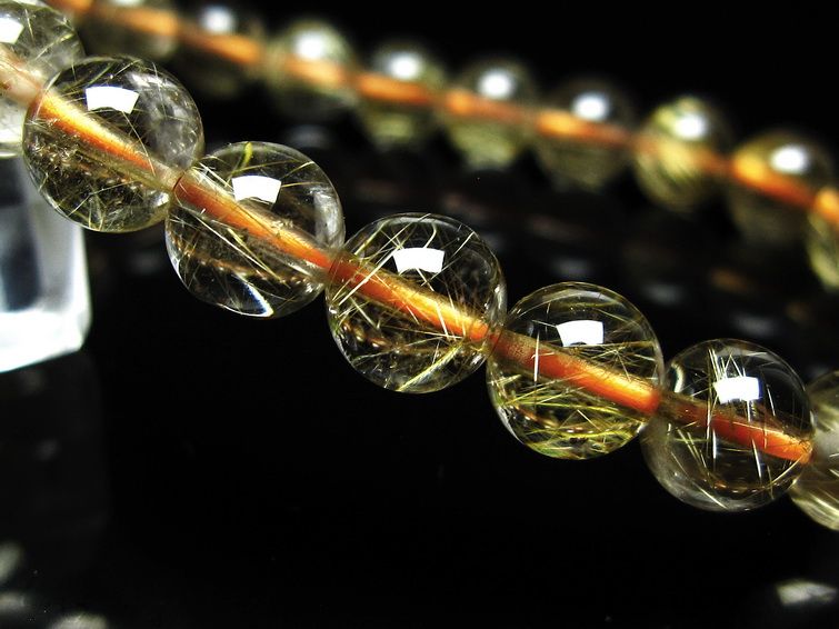 ルチルクォーツ ブレスレット 7mm タイチンルチル ブレスレット メール