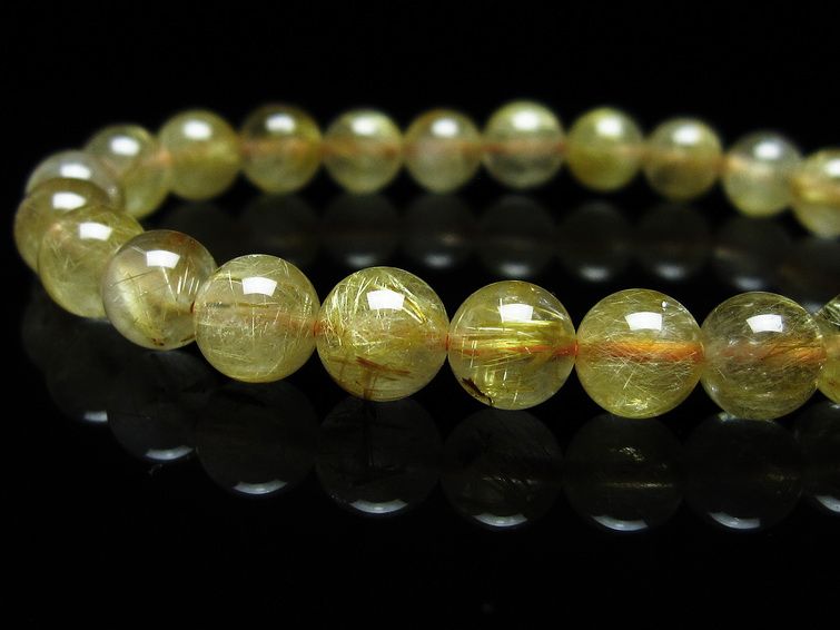 ルチルクォーツ ブレスレット 7mm タイチンルチル メール便可 [M便 1